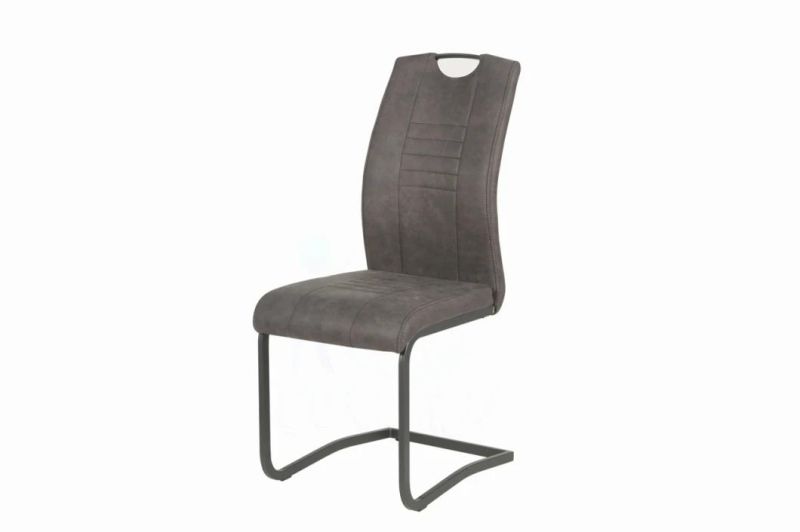Modern Simple Design Chrome Metal Fabric Dining Chair