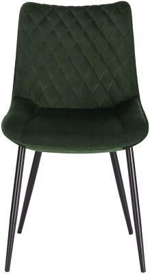 Kitchen Chairs Dark Green with Solid Metal Legs and Backrest &amp; Soft Velvet Seat for Lounge Office Dining Kitchen Chair