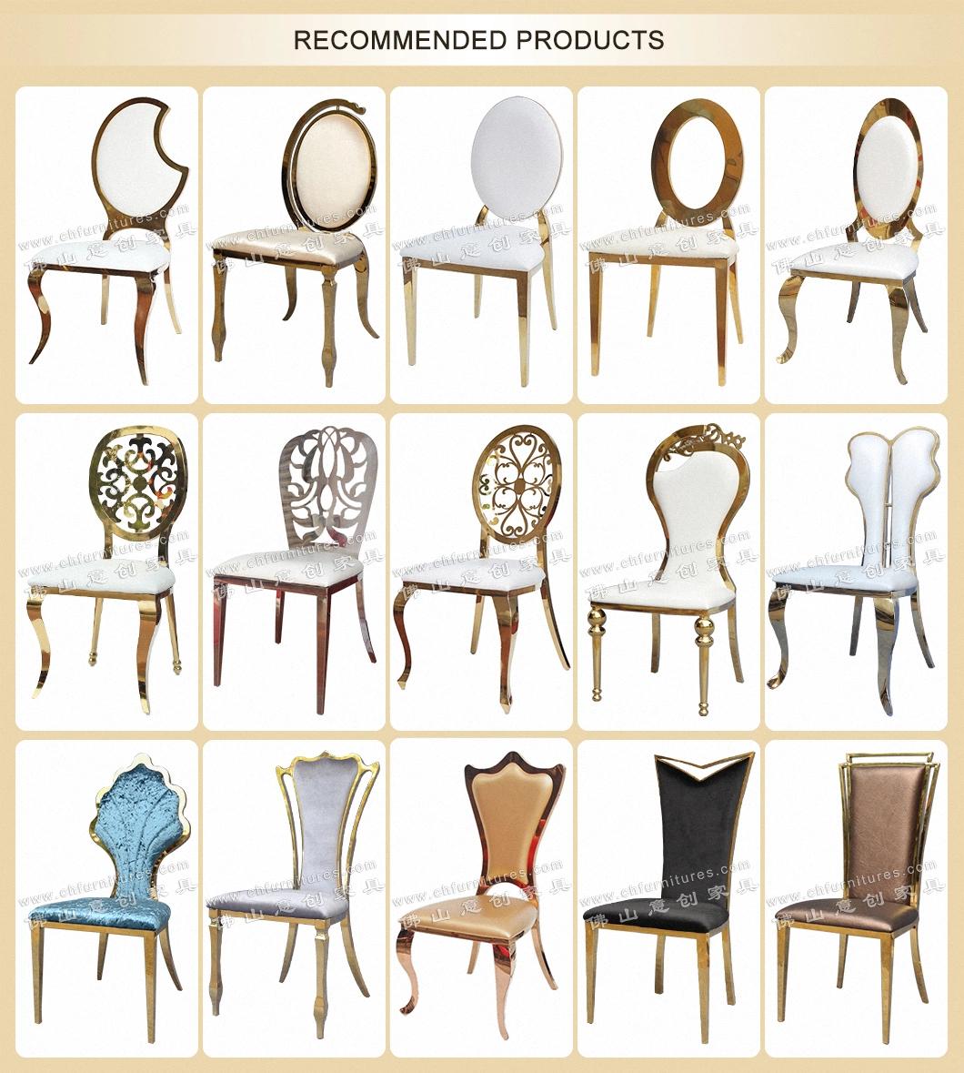 Ycx-Ss57 Foshan Modern Gold Tube White Dining Stainless Steel Wedding Chairs