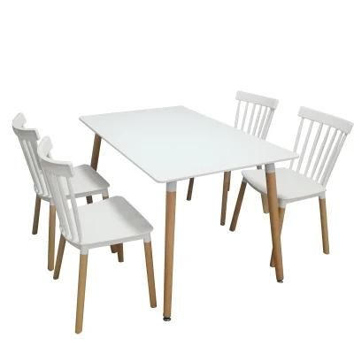 Plastic Rattan Garden Chairs Furniture White Colors Dining Table and Windsor Banquet Chair