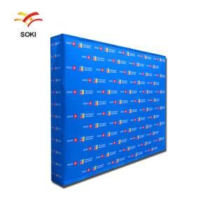 Aluminum Alloy Frame Display Stand with Custom Logo Print Fabric Pop up Exhibition Banner Wall