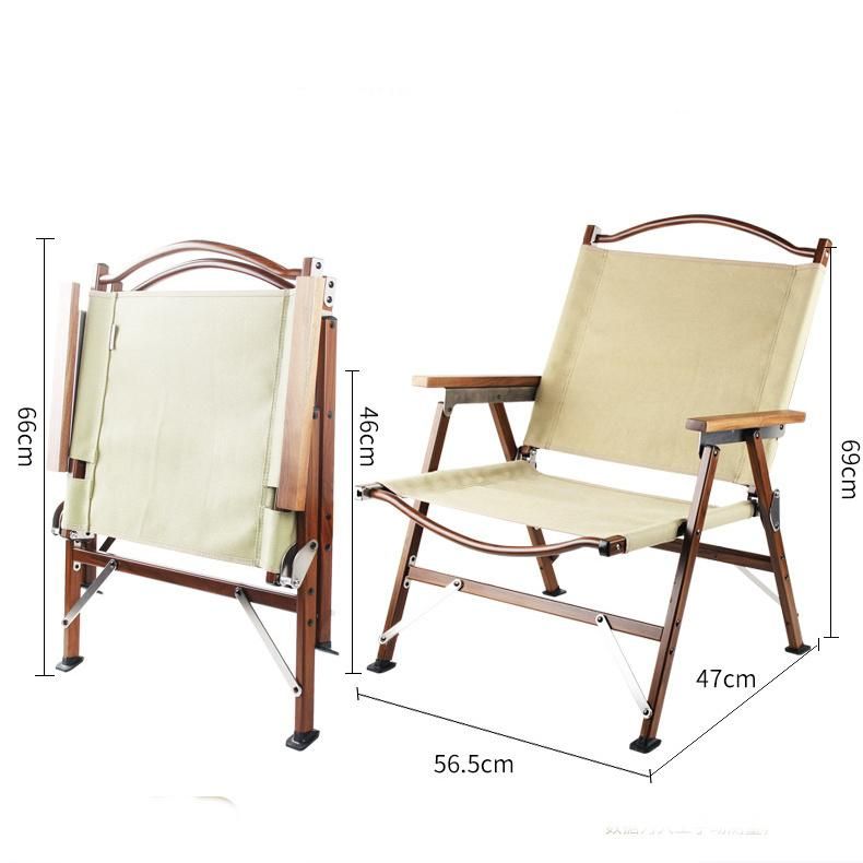 Made of Breathable and Durable Fabric Excellent in Waterproof Lightweight Wood Grain Aluminum Chair