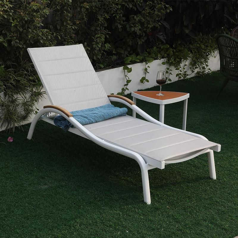 Textilene Outdoor Chaise Lounge Sun Lounger Aluminum Pool Daybed Furniture