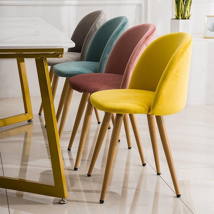 Restaurant Chair Nordic Kitchen Velvet Dining Room Chairs Nail Salon Furniture Sets Silla De Boda Made in China Wholesale