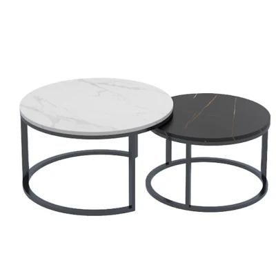 Modern Style Designs Cafe Table Luxury Dining Room Furniture Marble Top Stainless Steel Legs Table and Chair Sets Marble Coffee Table