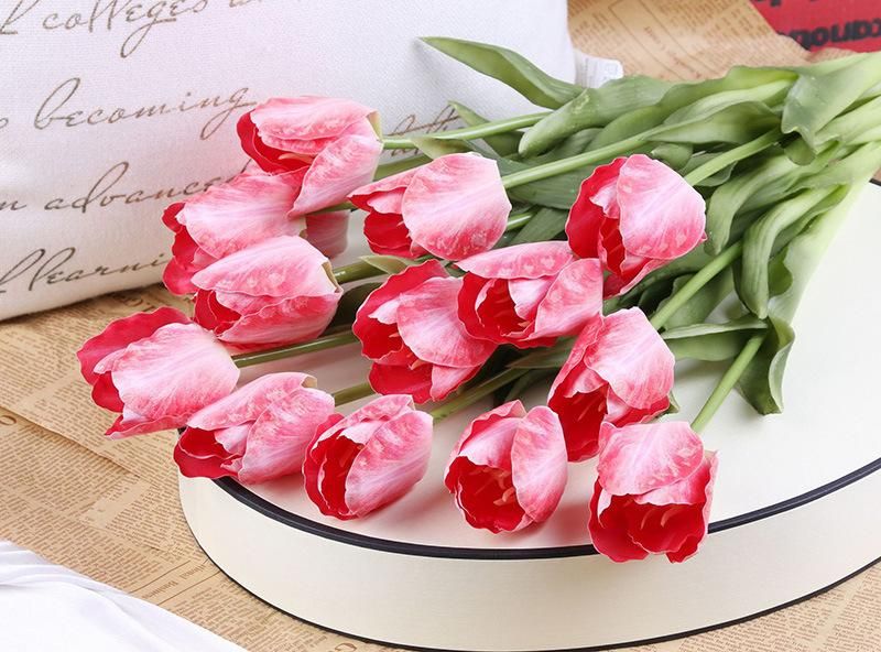 Wholesale Silk Artificial Tulips Fabric Flowers for Wedding Home Party Decor