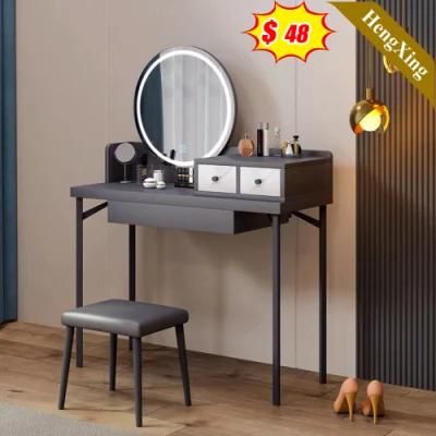Elegant New Nordic Modern Minimalist MDF Top Dresser with Chair and Mirror