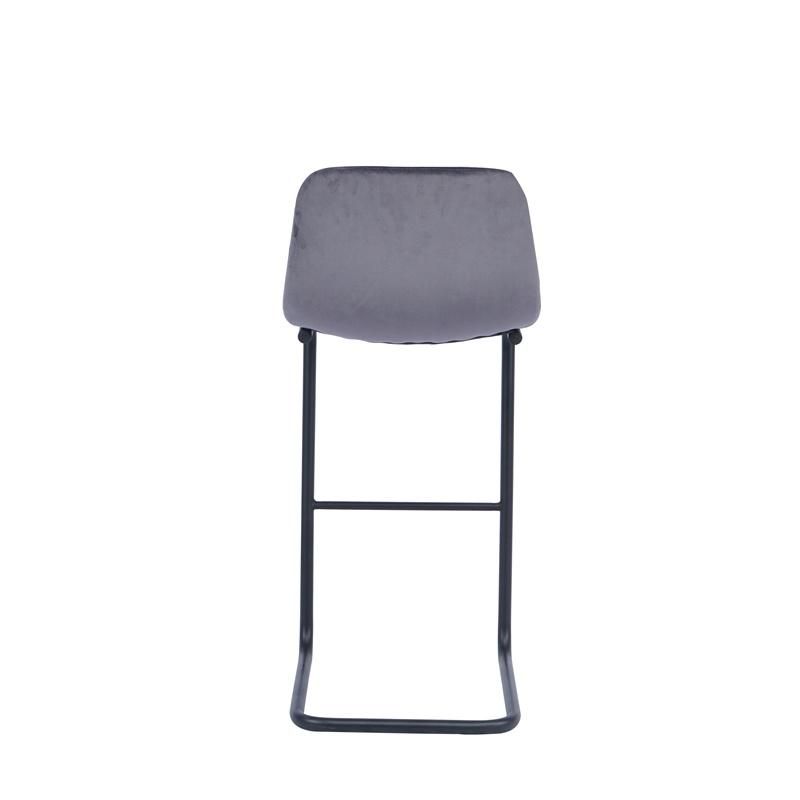 Hot Sale High Kitchen Beauty Stools Velvet Fabric Bar Chairs with Metal Legs