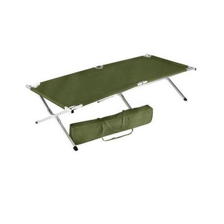 High Quality Army Green Steel Aluminum Travel Camping Equipment Military style Cot Bed