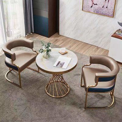 Modern Living Room Accent Chair Leisure Navy Blue Velvet Upholstered Dining Chair