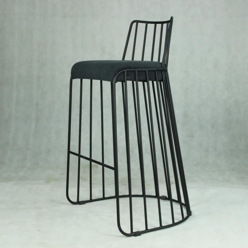 Event Hire Fashion Metal Wire Bar Stool Chair with Fabric Seat for Event Use