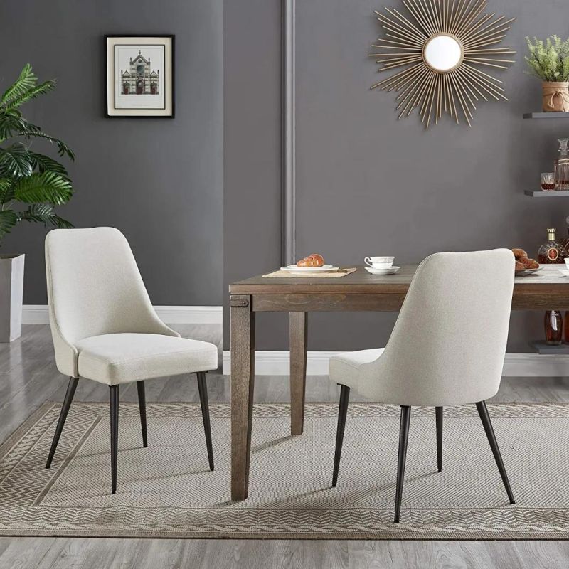 Light Luxury Dining Chairs Modern Simple Style Home Leather Flannelette Back Chairs