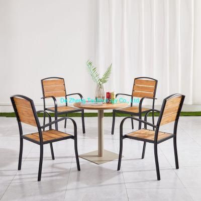 Garden Outdoor PS Wood Aluminum Restaurant Bistro Bar Chair Set