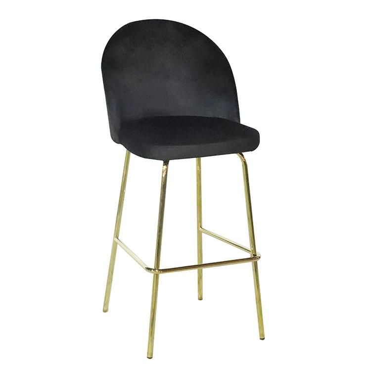 Nordic Dining Bar Chairs Black Fabtic Height Modern Bar Stool High Chair