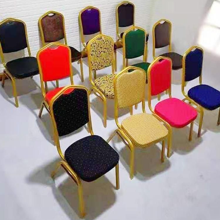 Cheap Price Metal Stackable Fabric Wedding Comfortable Dining Banquet Chair