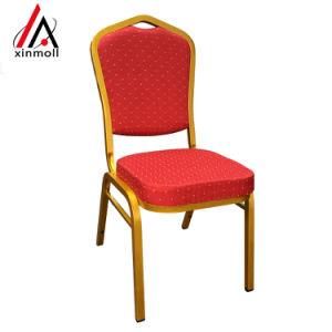 Factory Made Red DOT Fabric Gold Banquet Hall Chair