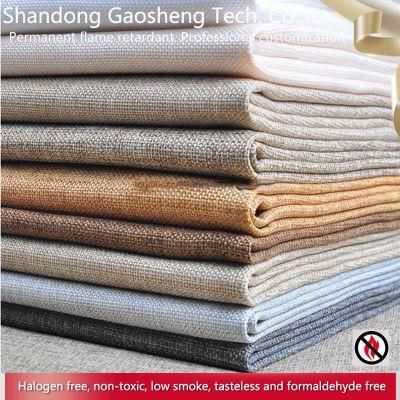 100% Flame Retardant Polyester Line Look Fabric for Sofa Upholstery