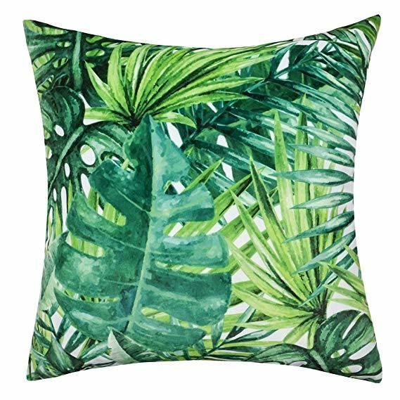 Tropical Plant Leaf Printing Pillow Sofa Cushion with Super Soft Velvet Fabric 100% Polyester