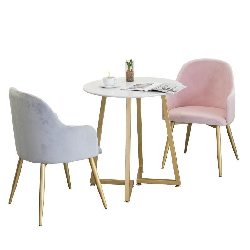 Stylish Fabric Dining Room Furniture Metal Frame Leisure Chair