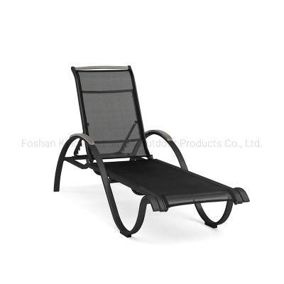 Outdoor Swimming Pool Chaise Chair Adjustable Sun Lounger Hotel Furniture with Mesh Fabric