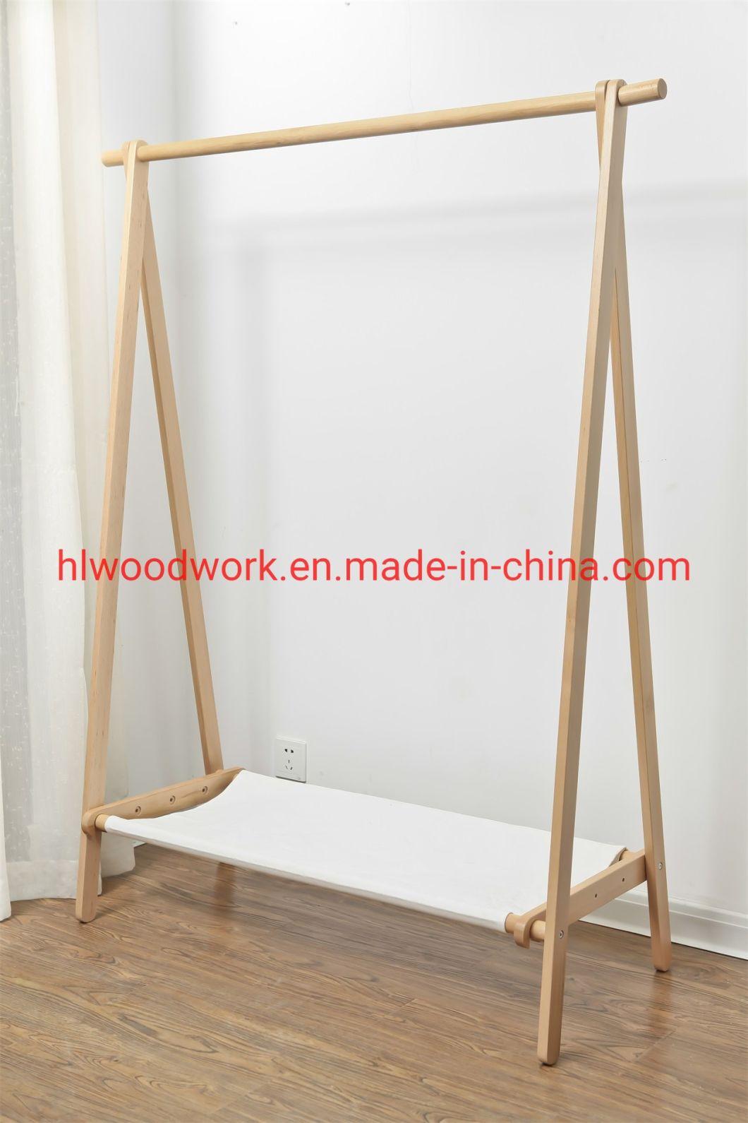 Beech Wood Stand Coat Rack Stand Hanger Foyer Furniture Natural Color Fabric Style Living Room Coat Rack Entrance Hall Coat Roak