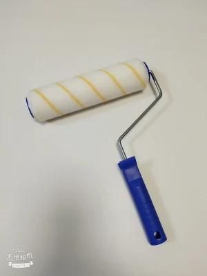 Yellow Stripe Mix Fabric Paint Roller Brush with Plastic Handle
