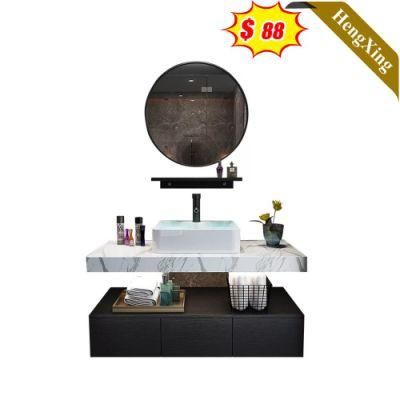 Classical Home Bathroom Furniture Marble Ceramic Basin Modern Bathroom Vanity Cabinet with Mirror (UL-22BT124)