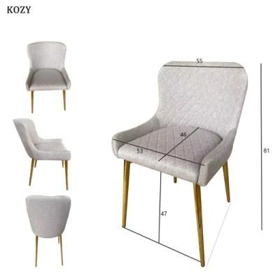 High Quality Iron Legs Fabric Living Room Dining Chair