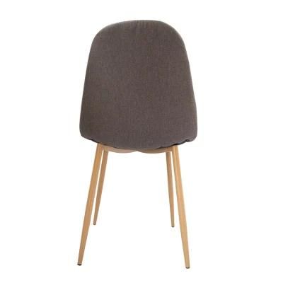 Factory Direct Home Furniture Iron Tube Legs Fabric Dining Chair