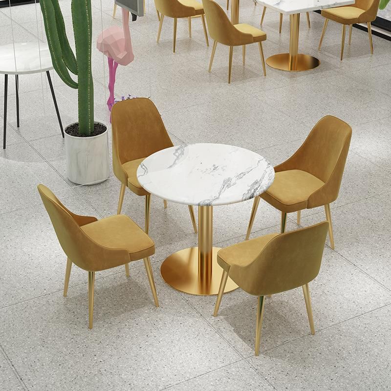 Wholesale Century Modern Dining Chair with Fabric Gold Metal Leg