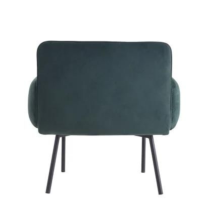 Modern Hot Sale Decoration Home Furniture Sofa Metal Leg Chair Comfortable Fabric Dining Chair Wholesale Armrest Dining Chair