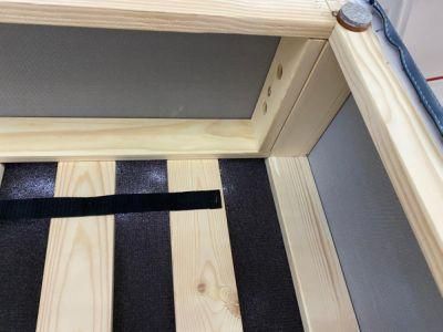 Simple Design Box Spring Bed Base Upholstered Fabric Bed Frame Metal Frame Mattress Foundation