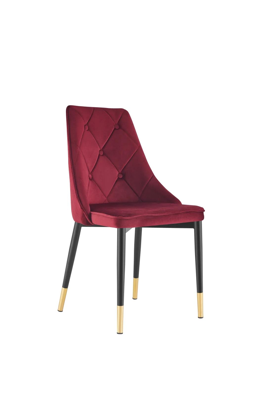 Hot-Selling Latest Style Metal Chair Velvet Wrapped Dining Chair for Dining Room Furniture