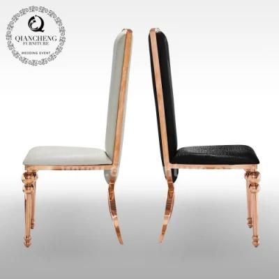 Modern Hotel Furniture Golden Metal Restaurant PU Dining Chair