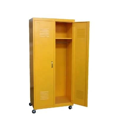High Quality Metal Wardrobe Steel Cabinet Cupboard Steel Movable Locker Clothes Storage