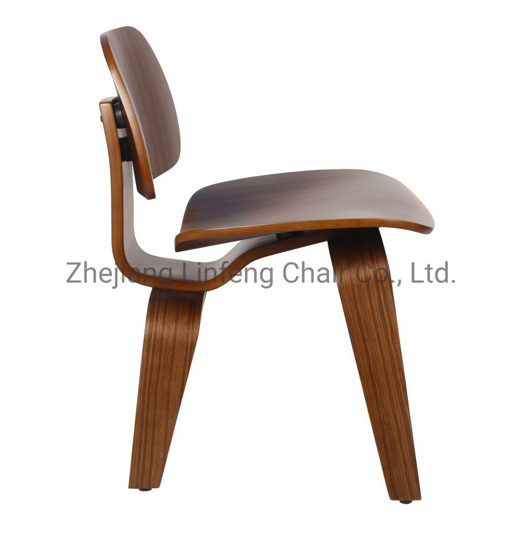 Leisure Coffee Chair Leather Cushion Restaurant Wood Side Dining Chair