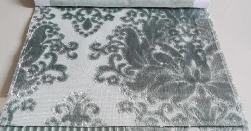 Home Textile Cut Velvet Flower Glue Embossed Furniture Fabric