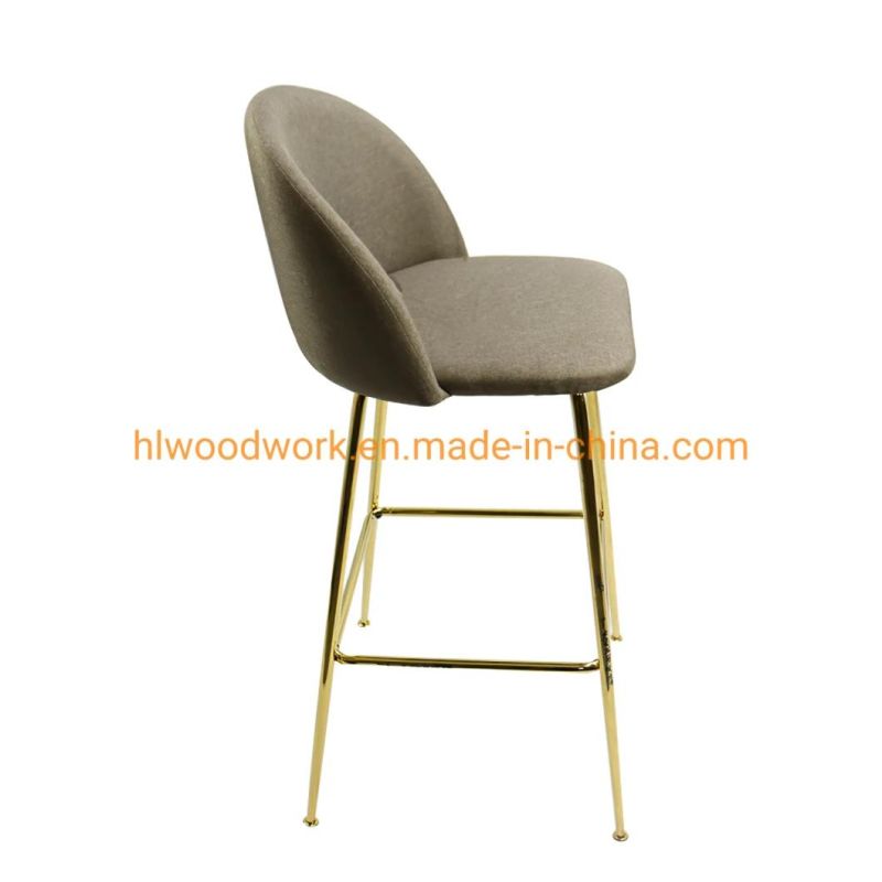 Bar Stools New Home Tall Nordic Metal Luxury Gold Velvet Kitchen Leather High Modern Chair Cheap Furniture Bar Stools with Back Barstool Barchaie