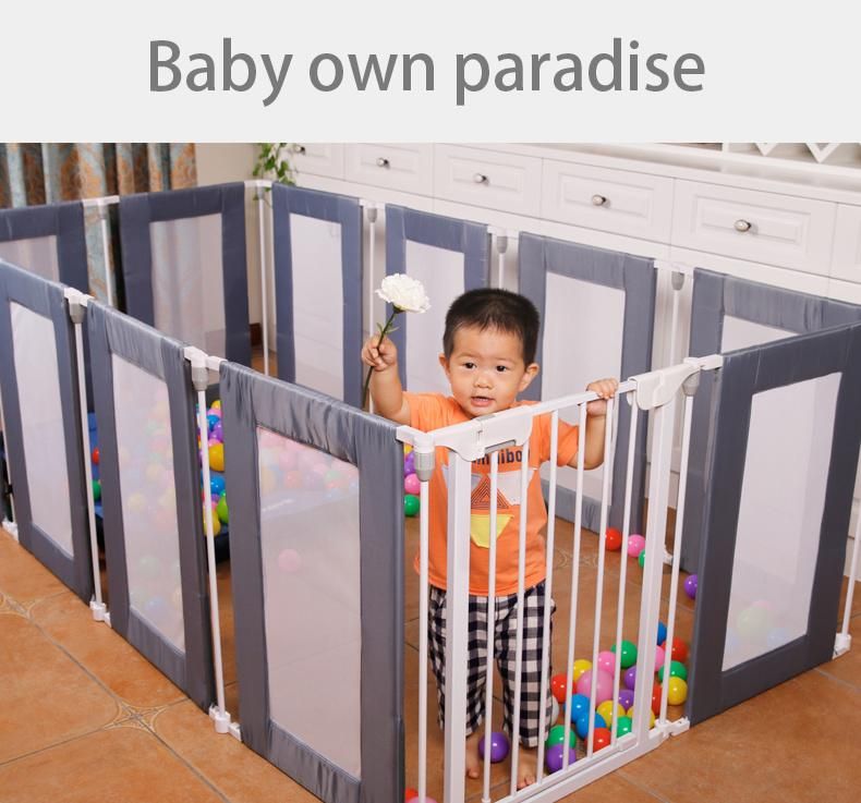 6panels Foldable Baby Playpen with Gates and Fabric