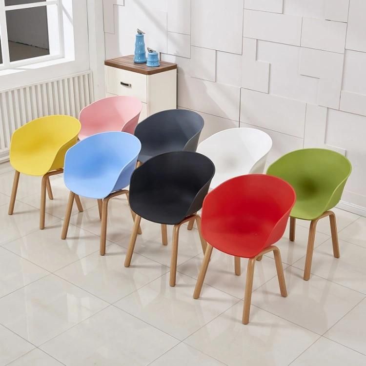 Best Price Restaurant Coffee Shop French Style Metal Leg Plastic Armrest Dining Chairs