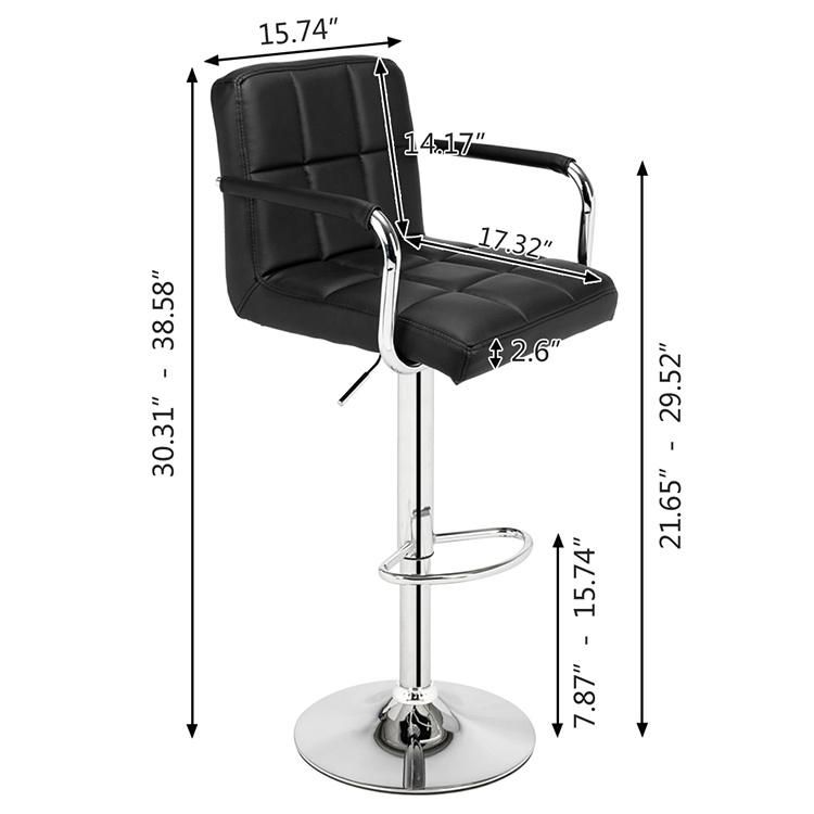 New Product Swivel Kitchen High Table Metal Frame Commercial PU Leather Bar Stool High Chair Bar Chair Modern Stool Bar Chair