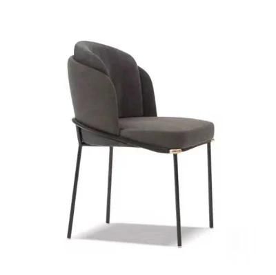 Modern Luxury Nordic Stainless Steel Wooden Fabric Velvet Leather Dining Room Dining Chairs