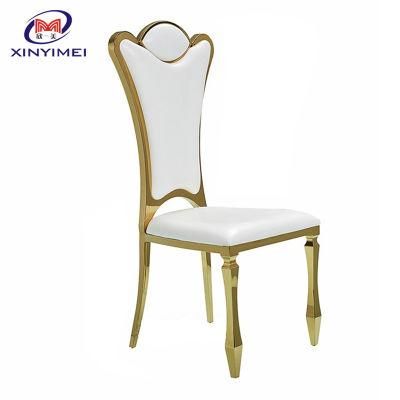 Cheap Modern Metal Stainless Steel Hole Back Gold Wedding or Event Chair