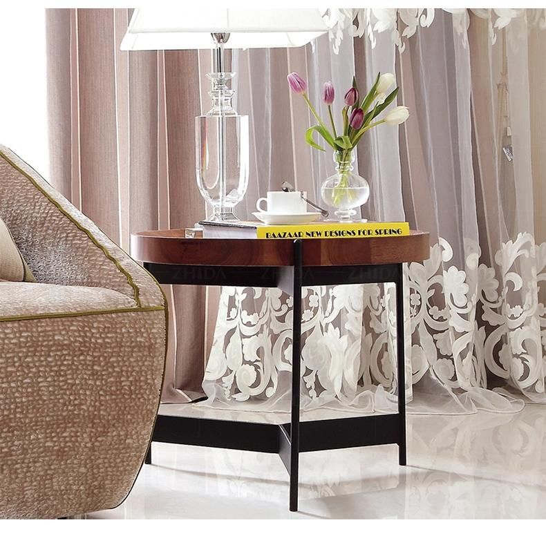 Modern Style Metal Marble Side Table with Nature Mable Top
