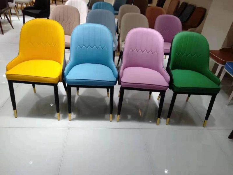 Factory Cheap Price Manufacturer Modern High Quality Armrest Leather Colorful Dining Living Room Chair for Sale