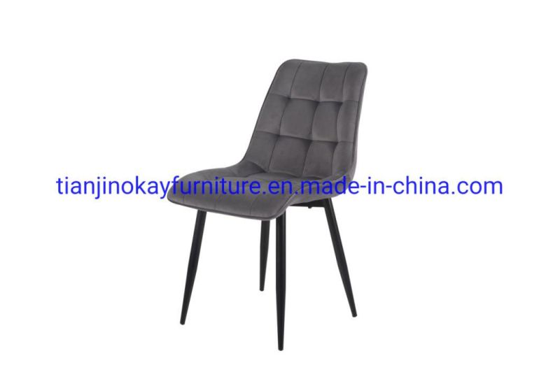 Selling Fashion Dining Furniture Simple Design Metal Legs PU Leather Dining Chairs for Sale