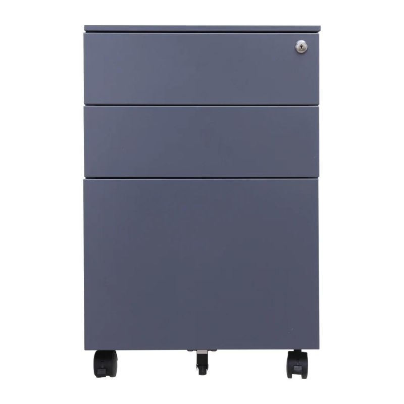 Movable Steel Metal 3 Drawer Colorful Steel Mobile Storage File Cabinet with Wheels