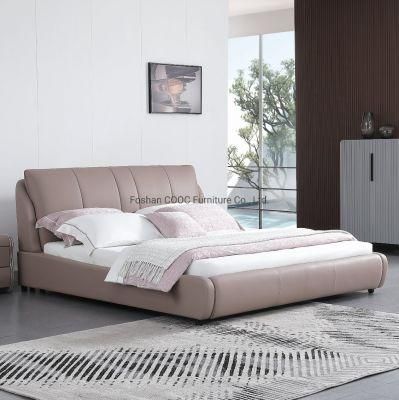 Bedroom Leather Furniture King Size Soft Bed
