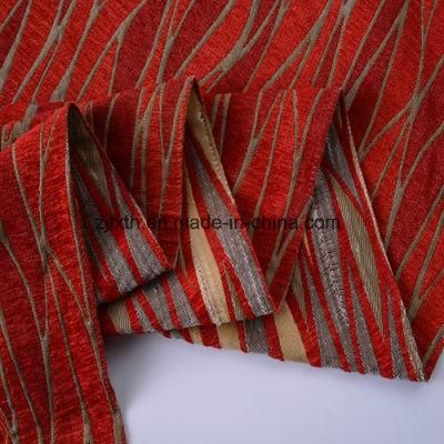 Customized Classical Design Red Woven Chenille Furniture Fabric