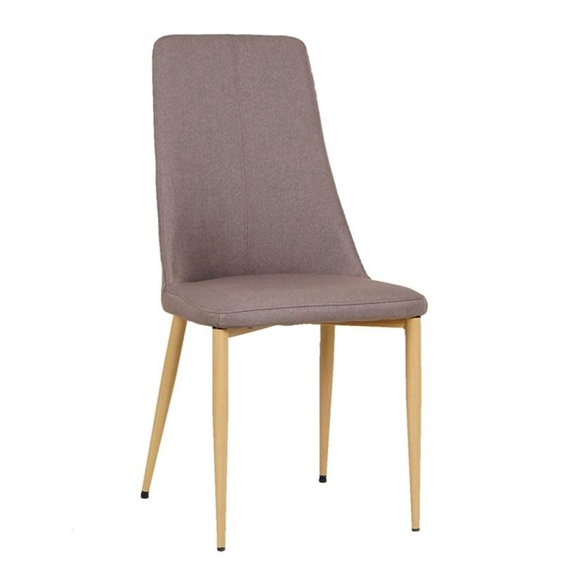 Luxury High Back Fabric Dining Chair with Golden Power Coated Legs